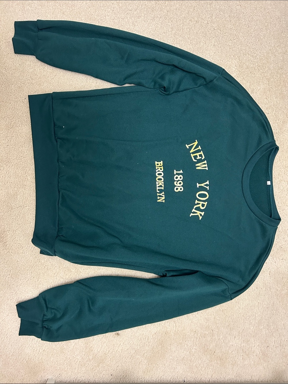 Women's Crewneck Sweatshirt - Green 'New York 1898 Brooklyn'